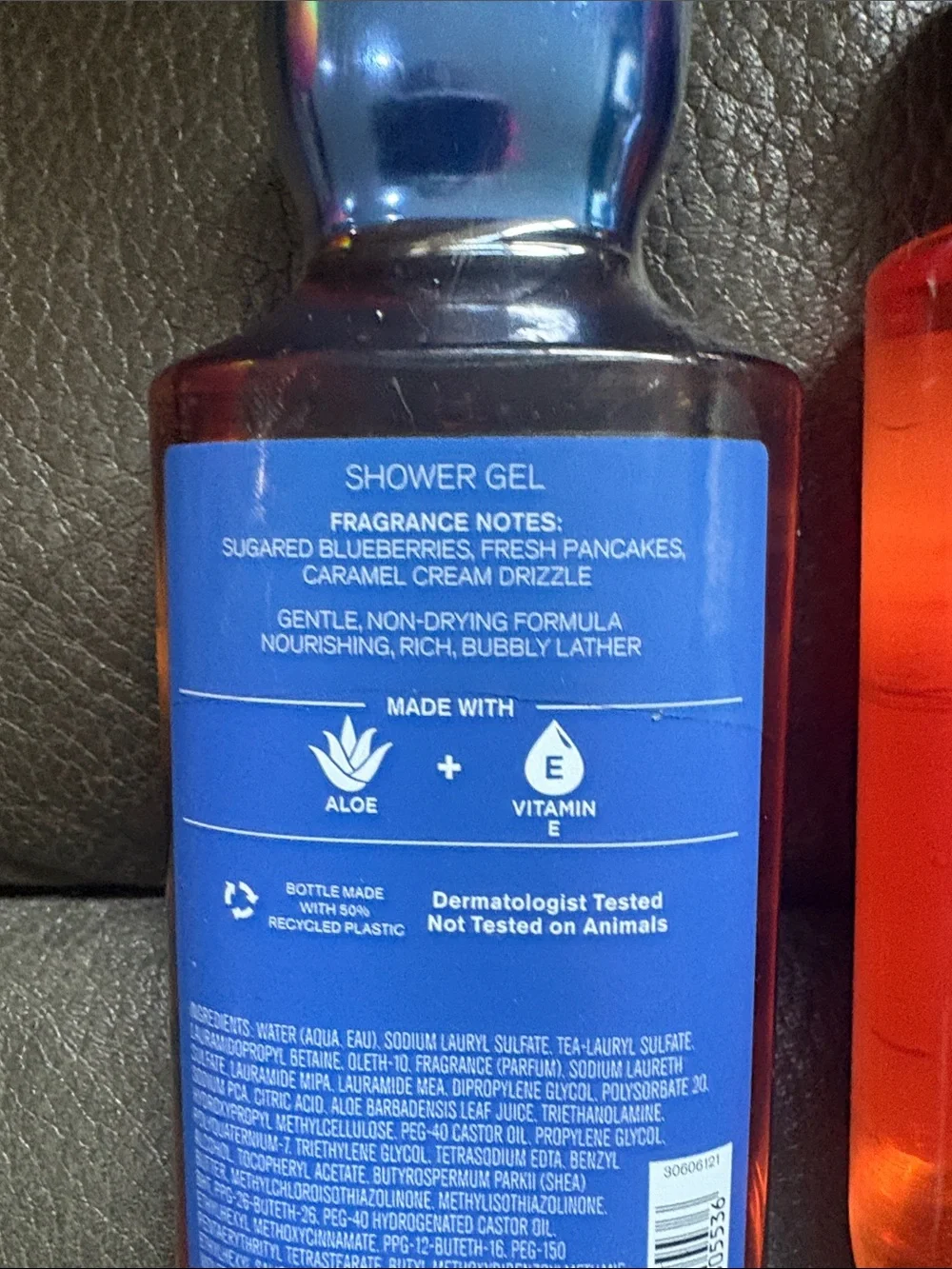 Bath and body shower gel set in sugared cherry crisp and blueberry sugar pancake
